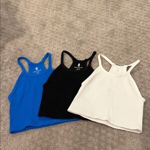 XS Free People Movement Ribbed Tank Tops - Blue, Black, and White (all three)